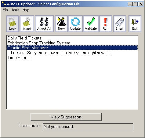 Auto FE Updater main screen