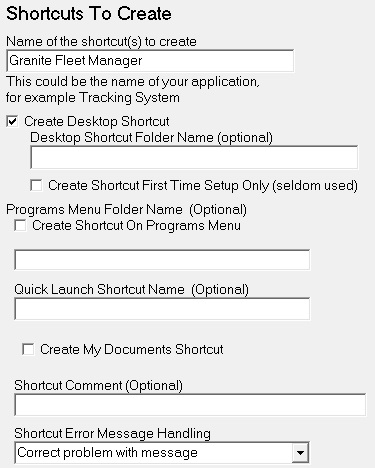 Shortcuts to create