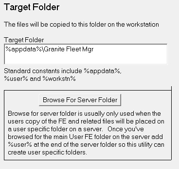 Settings - Target Folder